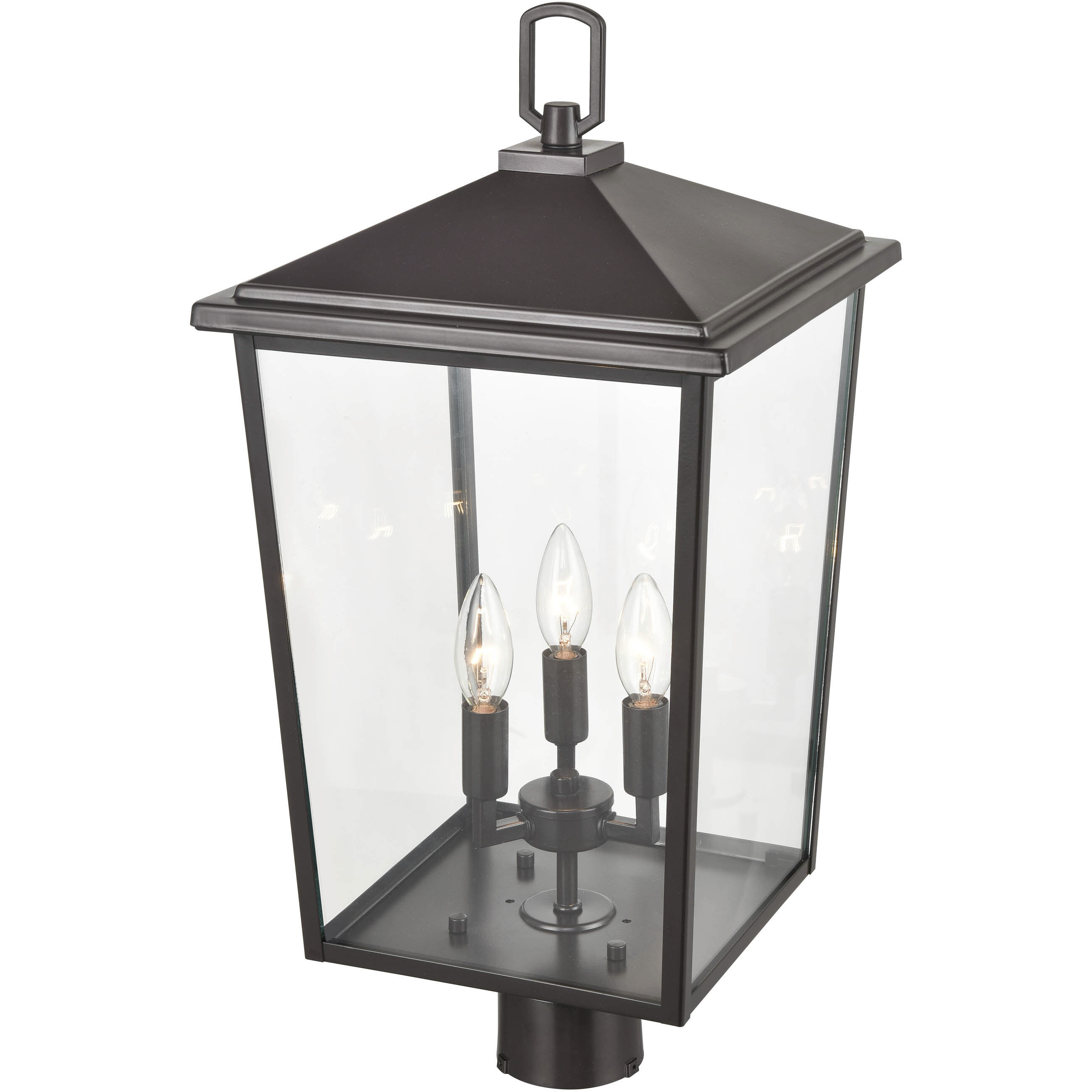 Fetterton 3 Light 23 inch Powder Coated Bronze Outdoor Post Lantern